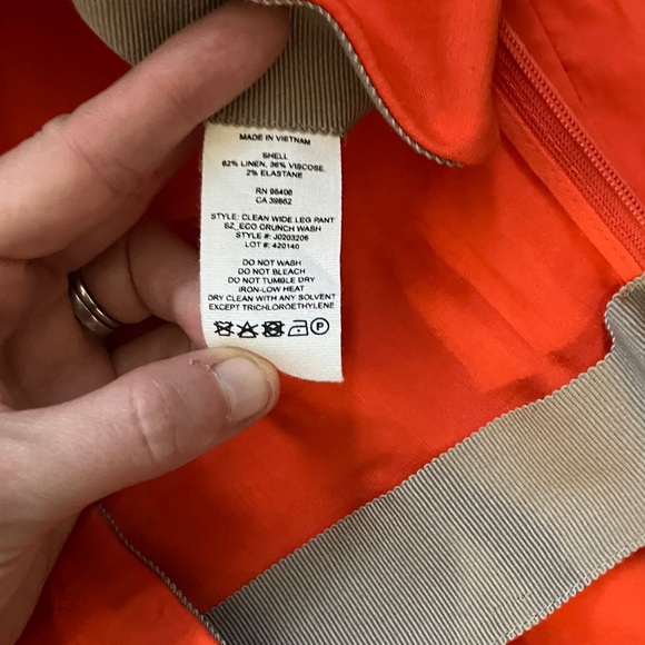 Theory Clean High Rise Wide Leg Pants in Fire Opal - Picture 7 of 8